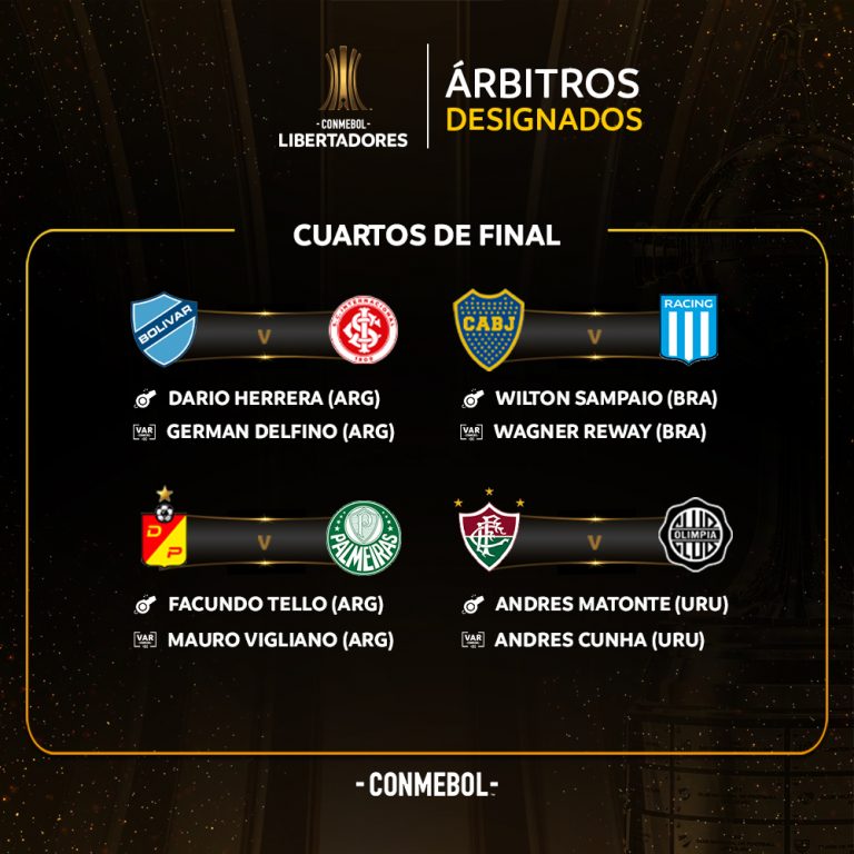 Conmebol divulga Arbitros das quartas de final da Libertadores 2023