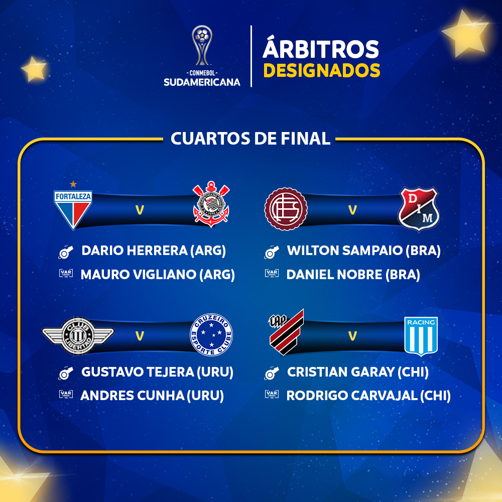 quartas de final da sul americana arbitros