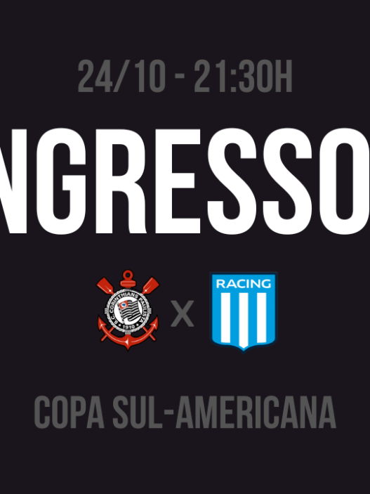 ingressos corinthians x racing semifinal copa sul americana 2024