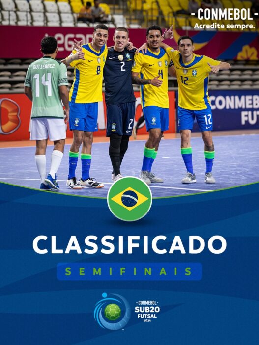 Futsal Sub 20: Brasil na semifinal do Conmebol Sul Americano