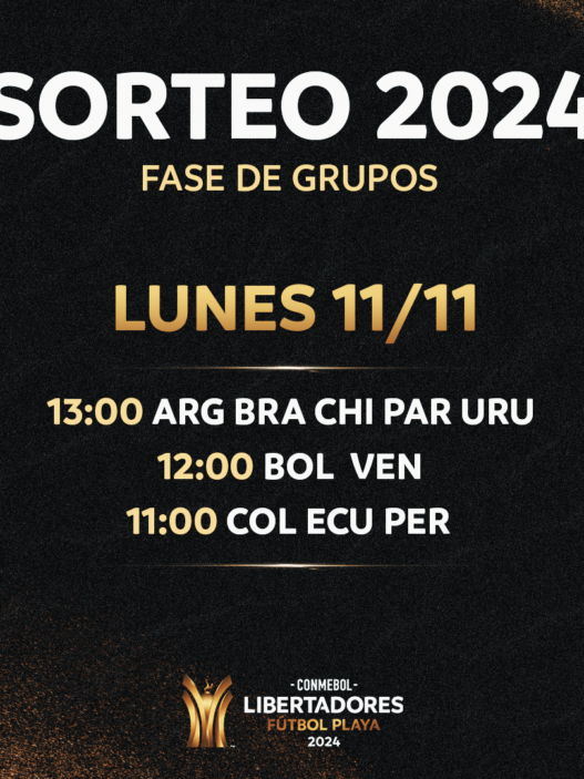 Sorteio dos grupos da CONMEBOL Libertadores Beach Soccer 2024 – CONMEBOL