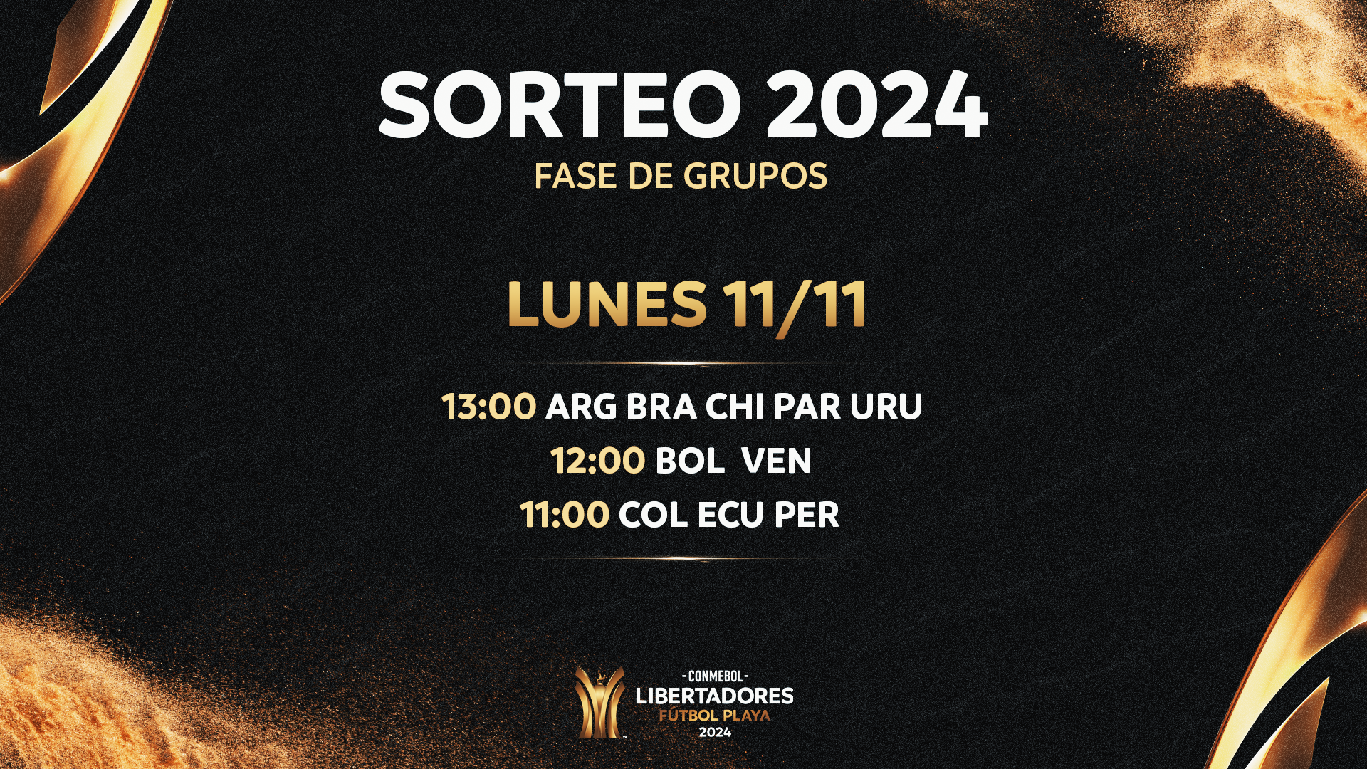 Sorteio dos grupos da CONMEBOL Libertadores Beach Soccer 2024 – CONMEBOL