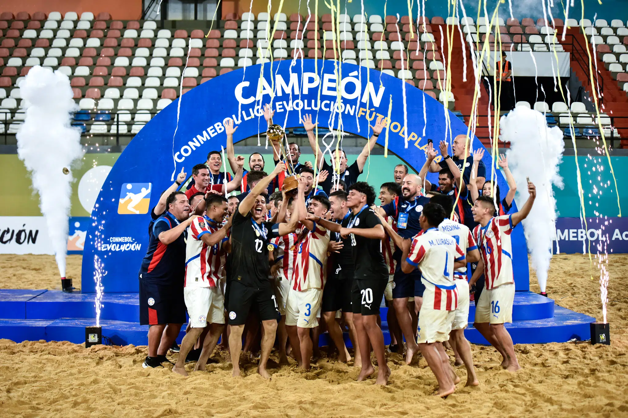 Paraguai Bicampeón de la Conmebol League Evolution Football Playa 2024
