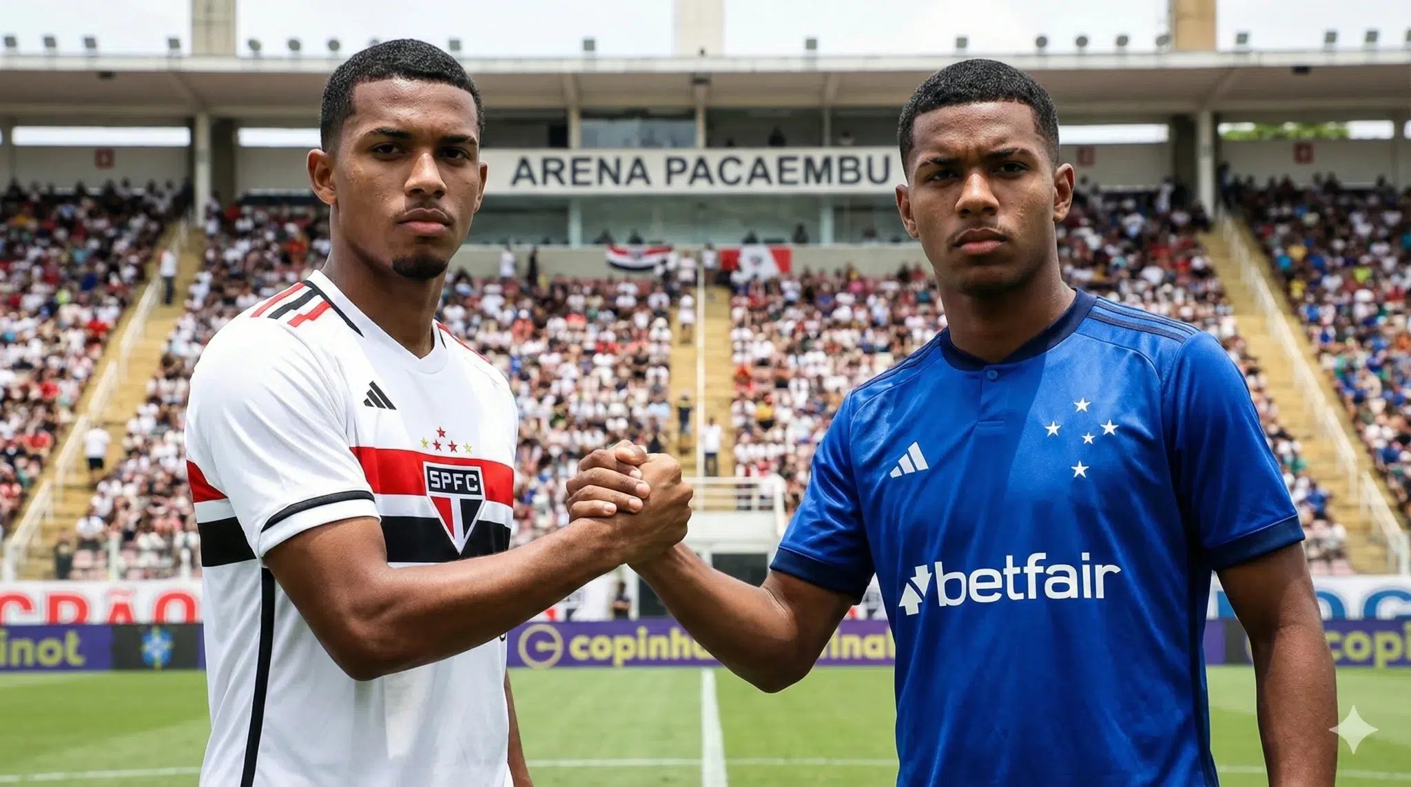 Jogadores de Cruzeiro e São Paulo disputam final da copinha 2026 neste domingo (1)