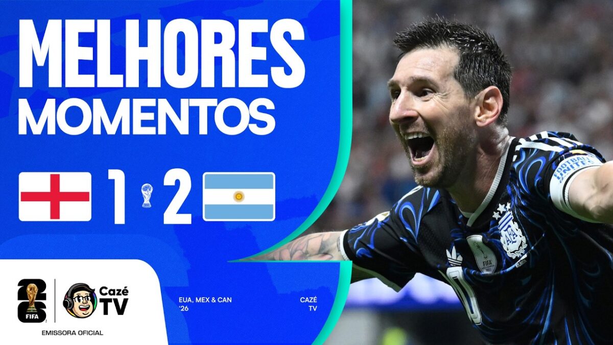 Placar Inglaterra 1 x 2 Argentina - vídeo oficial CazéTV
